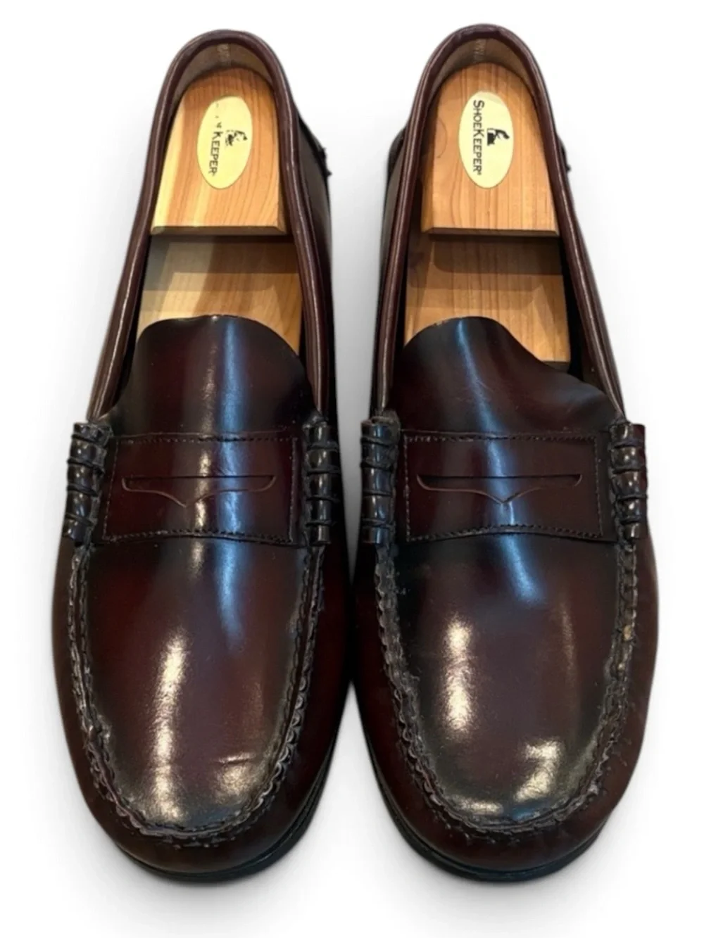 Florsheim Berkley Moc Toe Penny Loafers Men’s 9.5XW EXTRA WIDE Burgundy READ